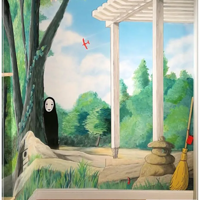 Ghibli Art on all of guest room