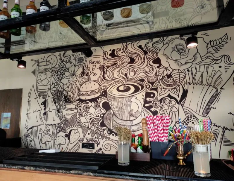 wall mural for cafe