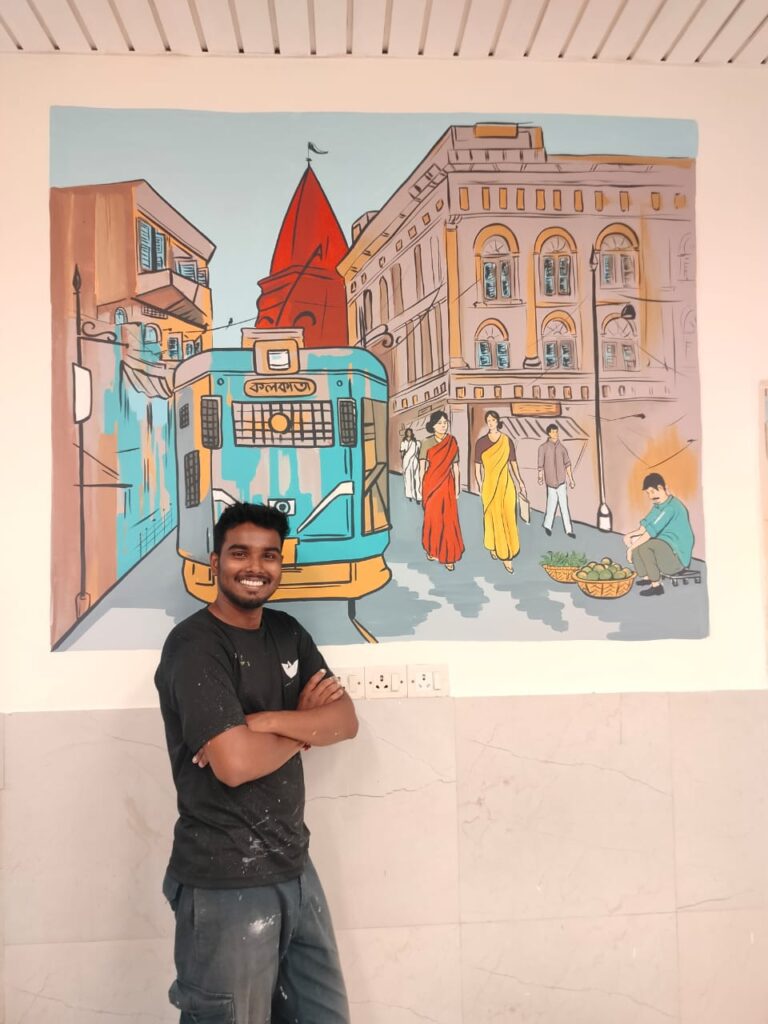 Swarup Sarder , an artist from nouka art