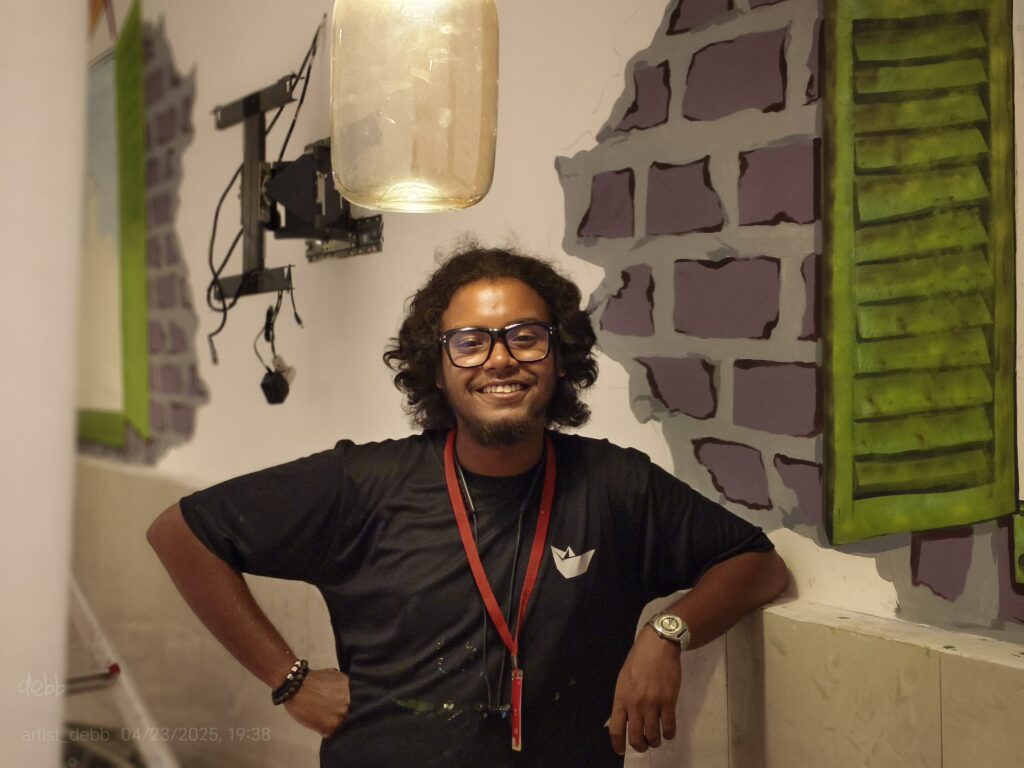 Deb Mukherjee , an artist of nouka art