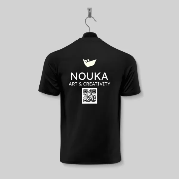Black T-shirt | Nouka Core Tee | Soft, Moisture-Wicking Polyester Blend | Free Size - Image 3